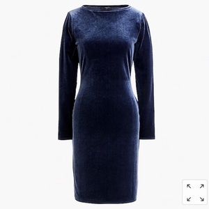 J Crew Navy Velvet Sheath Dress XS